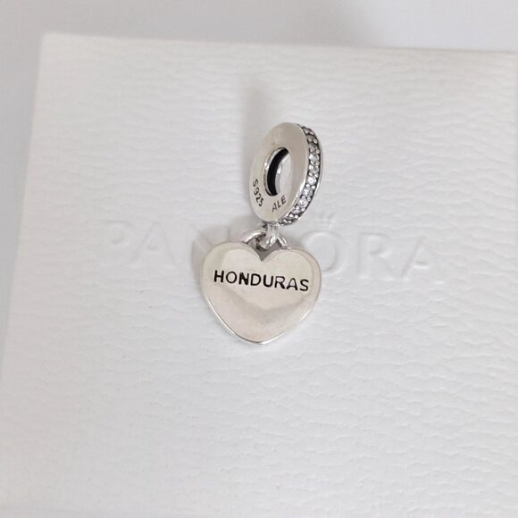 Pandora Honduras Flag Heart Exclusive Dangle Charm S925 Silver with box - Picture 8 of 8